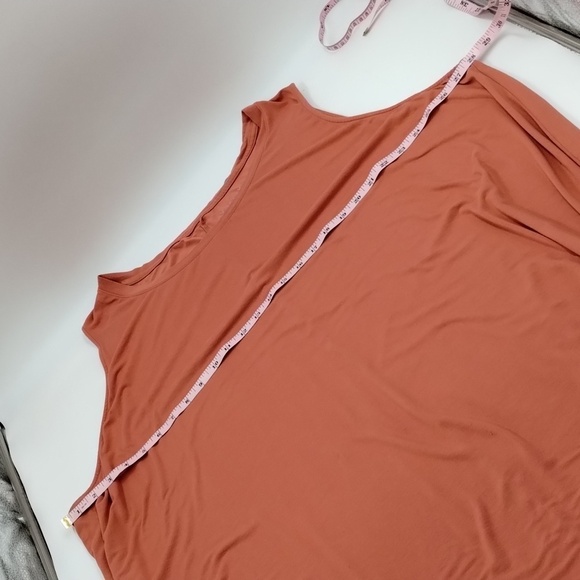 Ava & Liv mauve T-shirt rayon jersey dress sleeveless stretch and flowy size 4X - Picture 5 of 8